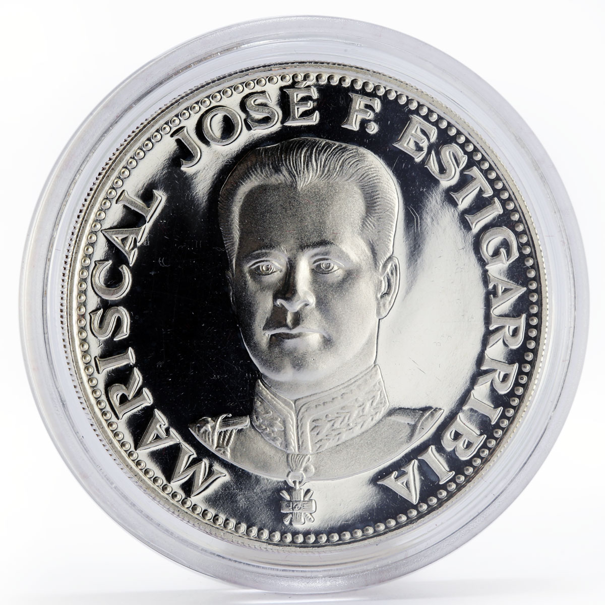 Paraguay 150 guaranies Jose Felix Estigarribia arms silver coin 1973