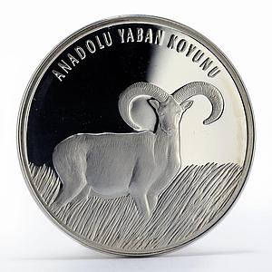 Turkey 20 lira Animal series Anatolian Mouflon proof silver coin 2005