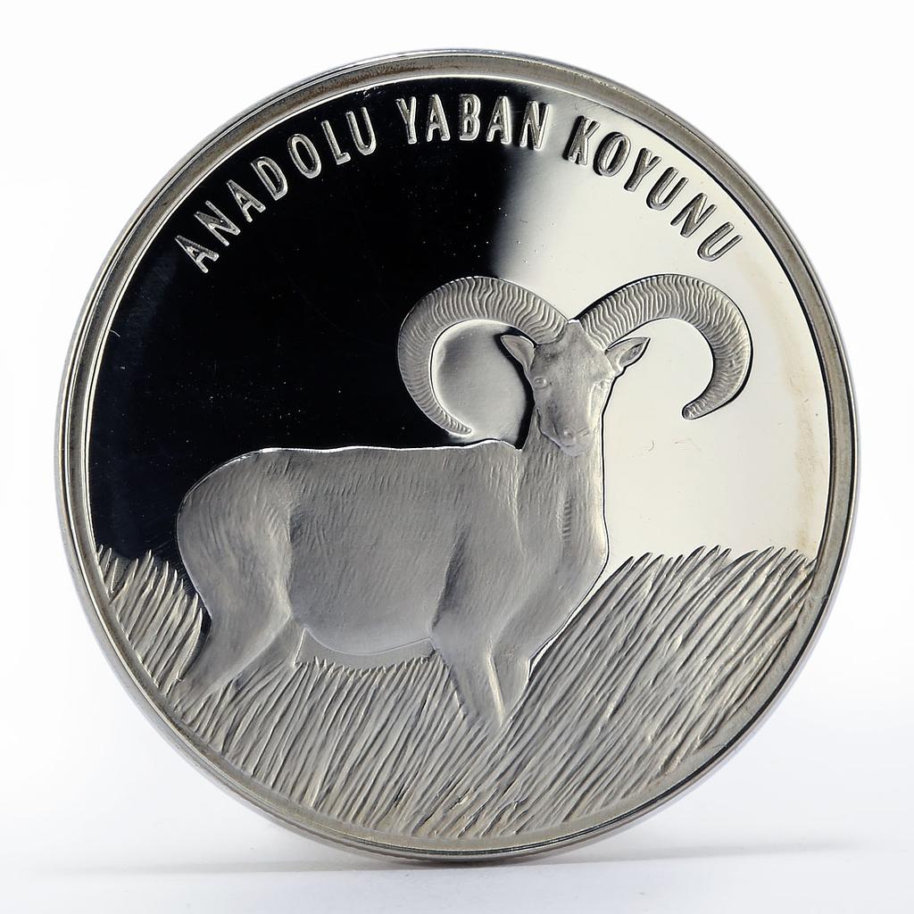 Turkey 20 lira Animal series Anatolian Mouflon proof silver coin 2005