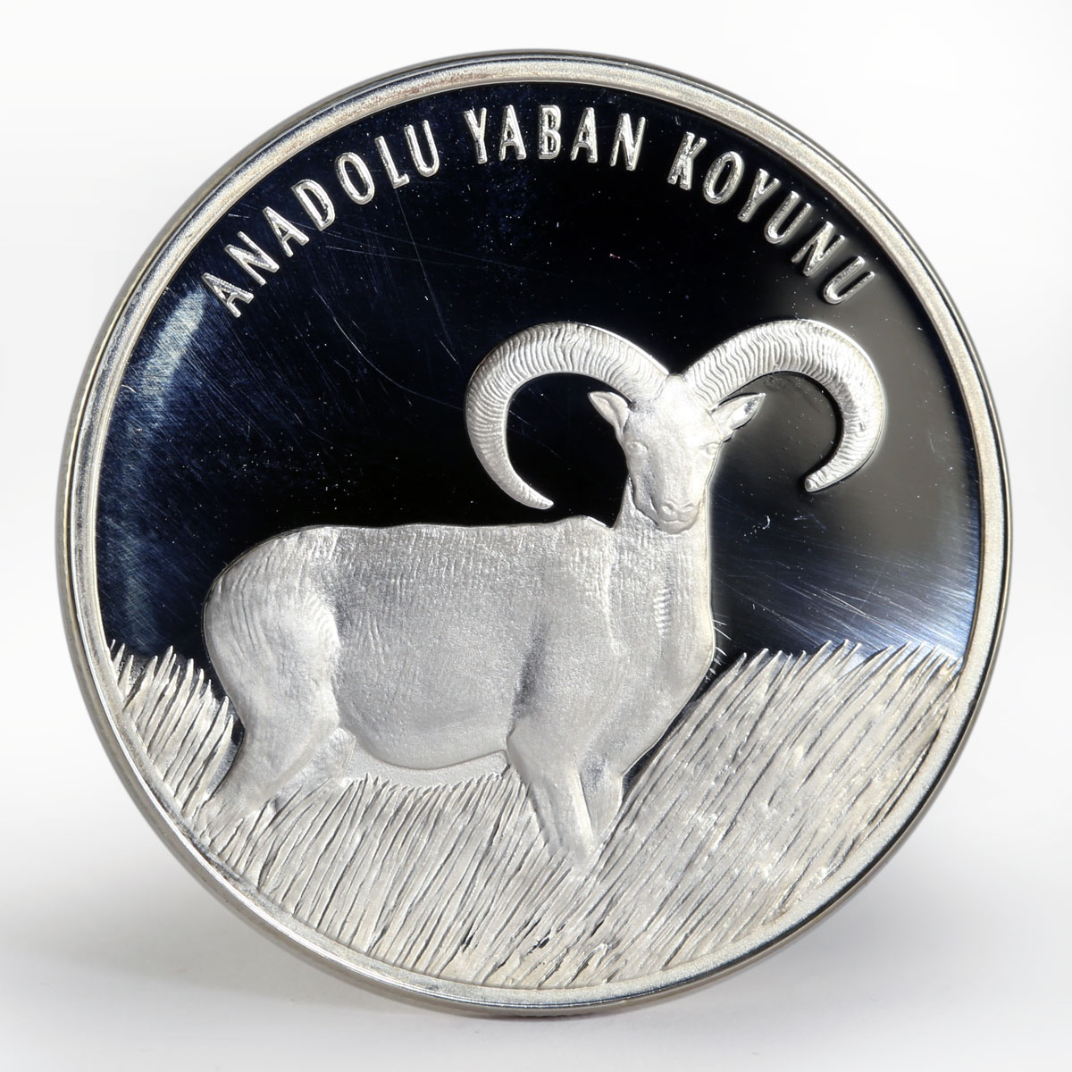 Turkey 20 lira Anatolian Mouflon animal proof silver coin 2005