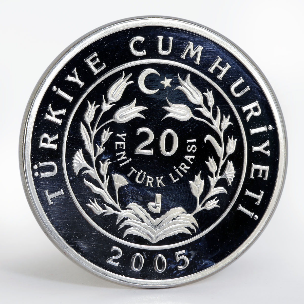 Turkey 20 lira Anatolian Mouflon animal proof silver coin 2005