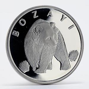 Turkey 20 lira Brown Bear animal proof silver coin 2005