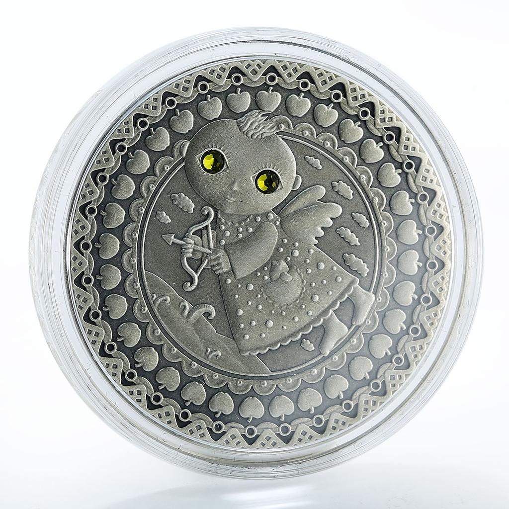 Belarus 20 rubles Zodiac Signs Sagittarius zircons silver coin 2009