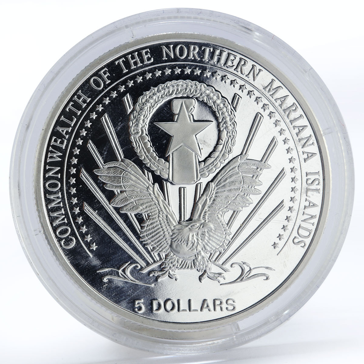 Mariana Islands 5 dollars Marine Life Protection, Pearl, proof silver coin 2005