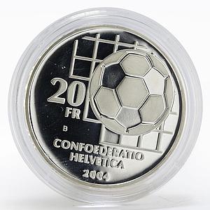 Switzerland 20 francs 100th Anniversary of FIFA Football proof silver coin 2004