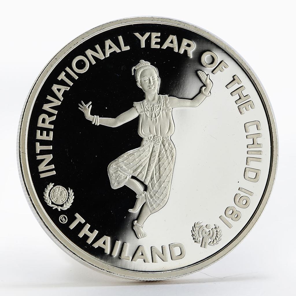 Thailand 200 baht International Year of the Child silver proof coin 1981