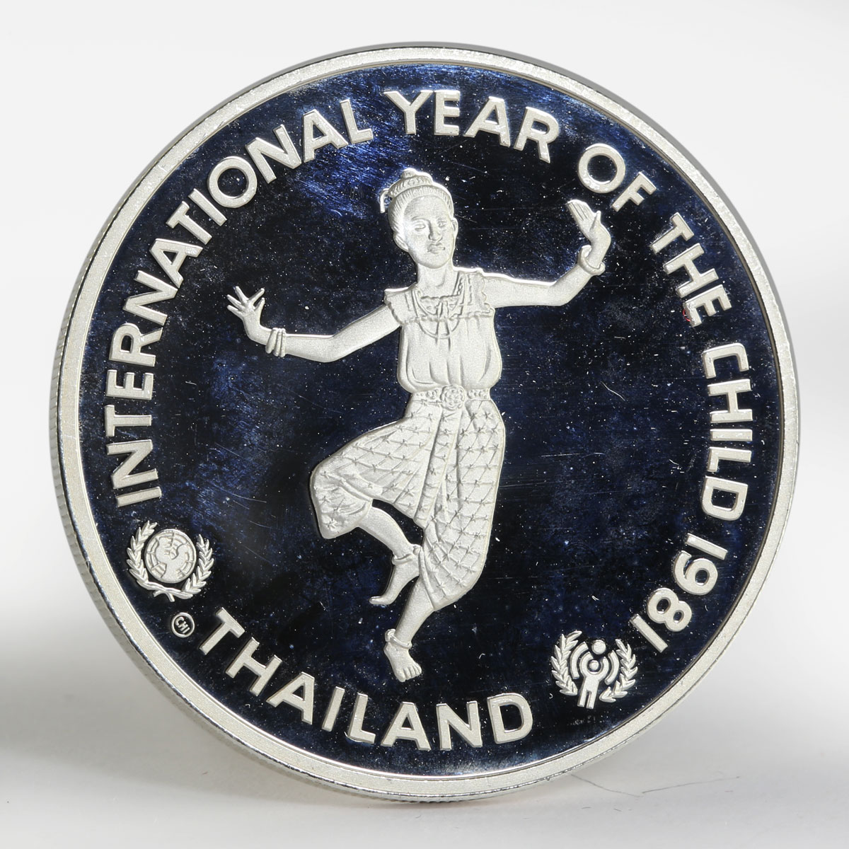 Thailand 200 baht International Year of the Child silver proof coin 1981