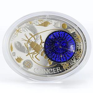 Macedonia 10 denari Zodiac Signs series Cancer 3D silver coin 2015