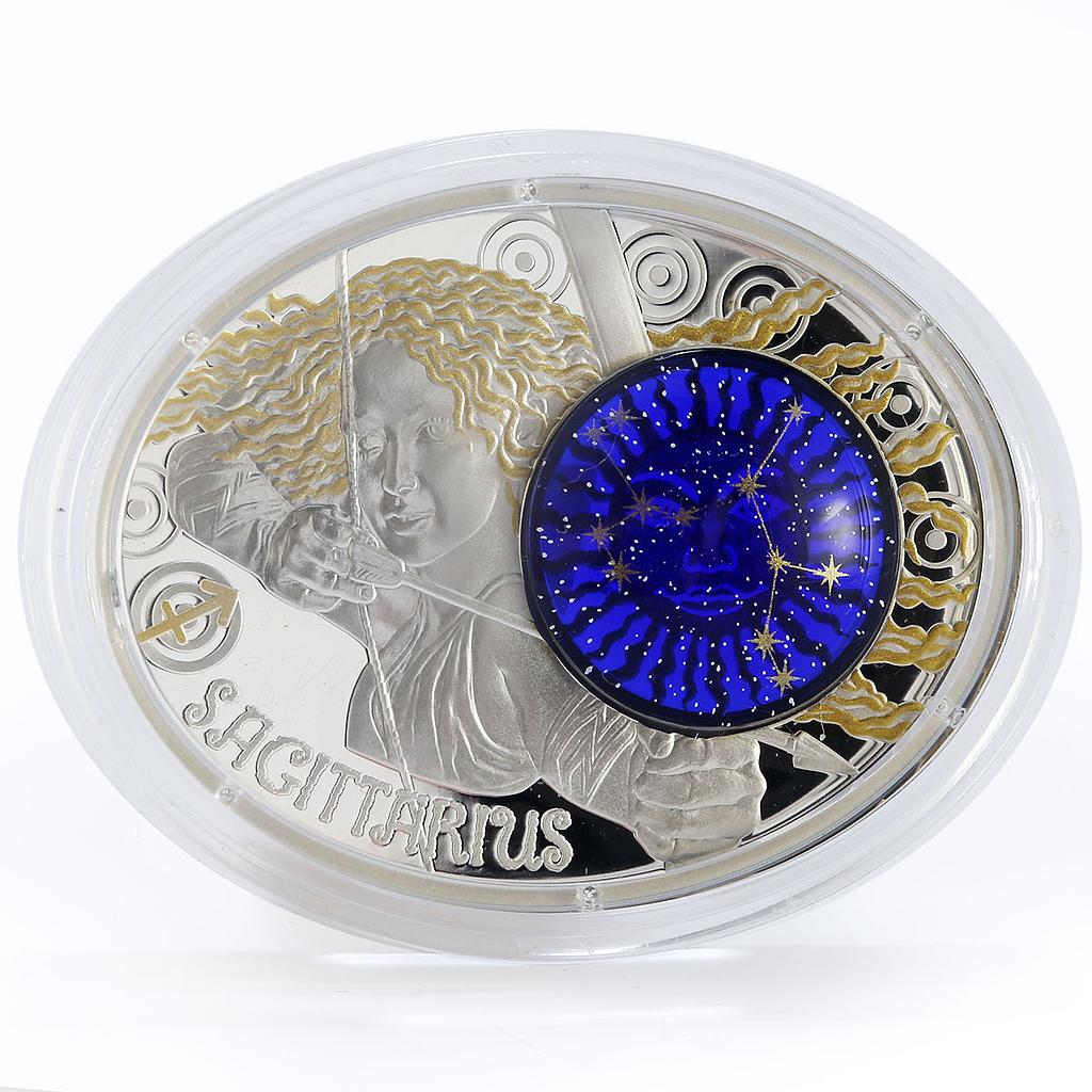Macedonia 10 denari Zodiac Signs series Sagittarius 3D silver coin 2014