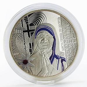 Macedonia 100 denari Canonization Mother Teresa colored proof silver coin 2016