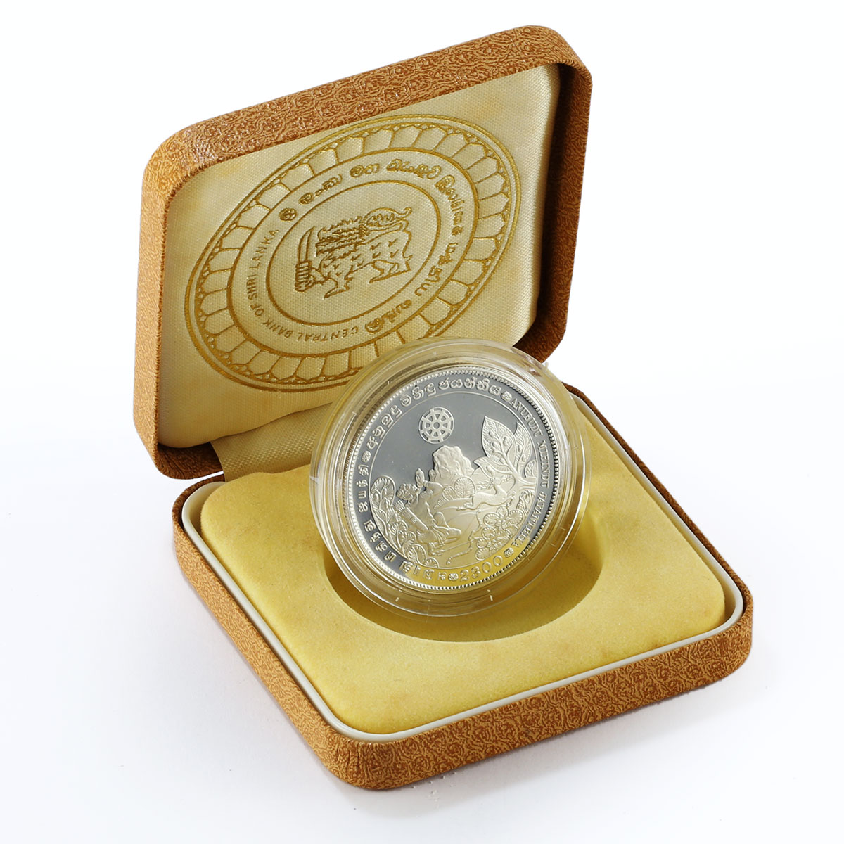 Sri Lanka 500 rupees Praying Figure Buddha's Teachings Silver Proof Coin 1993