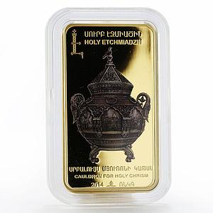 Armenia 1000 drams Cauldron For Holy Chrism Gilded proof silver coin 2014