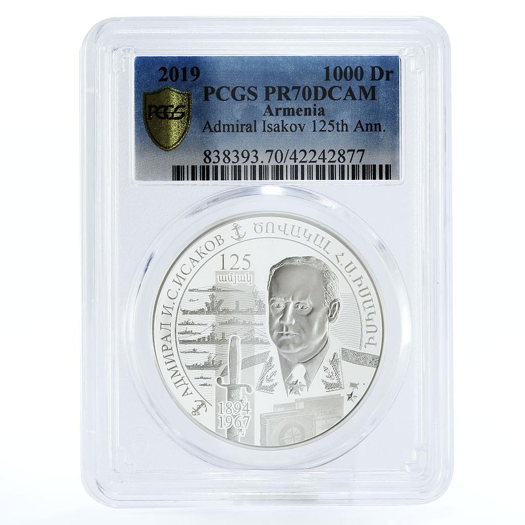 Armenia 1000 drams Admiral Isakov PR70 PCGS silver coin 2019