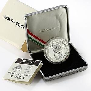 Mexico 100 pesos Precolombina Brasero Efigie Statue silver coin 1992