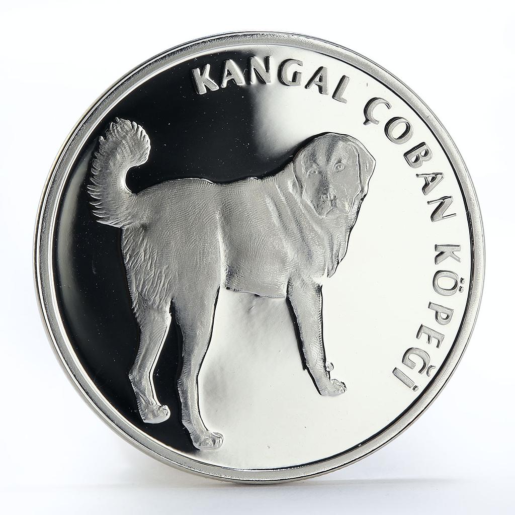 Turkey 20 lira Kangal Dog animal proof silver coin 2005