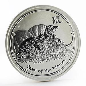 Australia 50 Cents Year of the Mouse Lunar Series II 1/2 oz Silver coin 2008