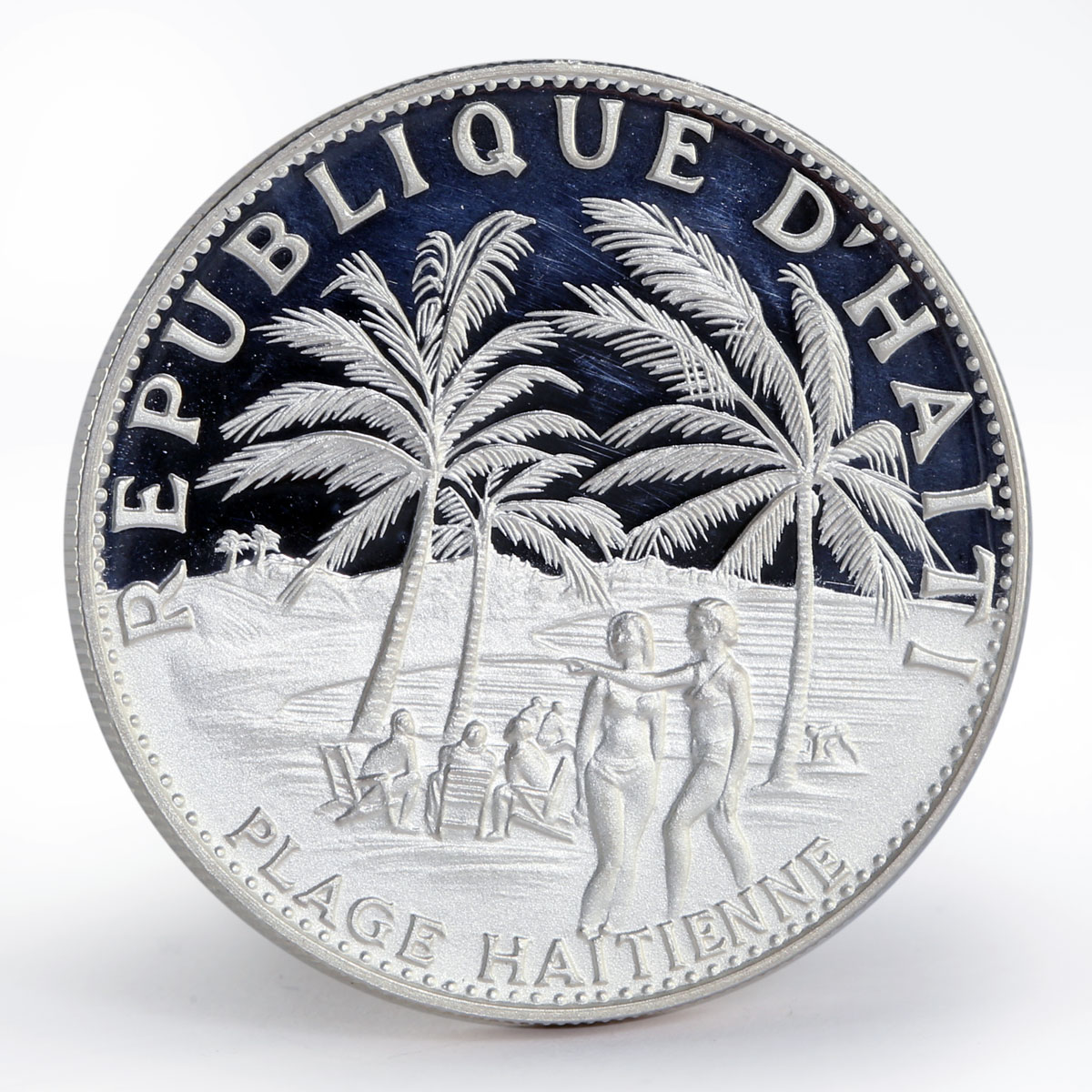 Haiti 5 Gourdes Haitienne paradise proof silver coin 1971