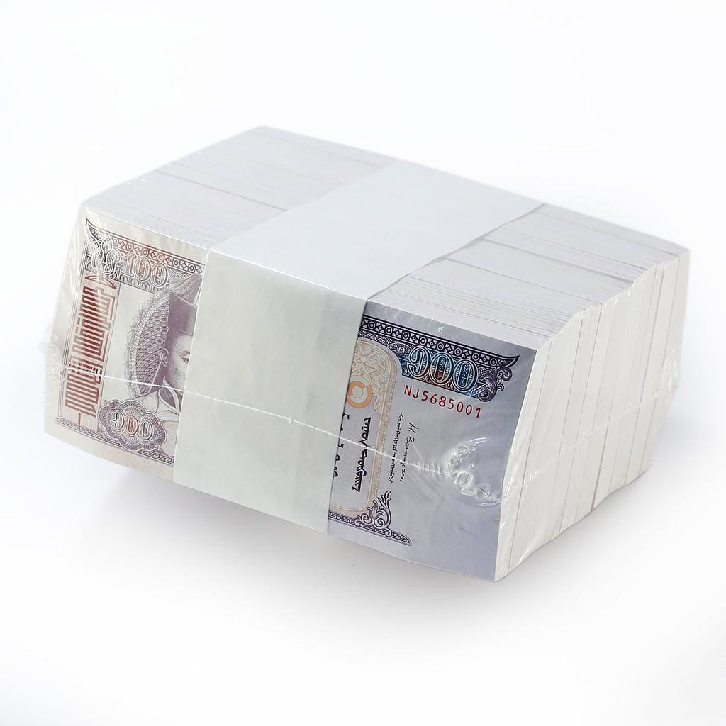 Mongolia 100 togrog 1000 banknotes brick bundle 2014