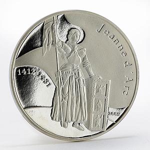 Congo 1000 francs Jeanne d'Arc proof silver coin 2005