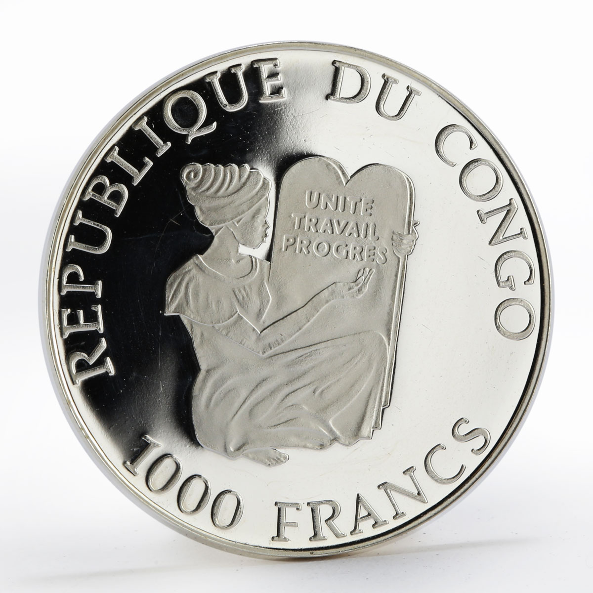 Congo 1000 francs Jeanne d'Arc proof silver coin 2005