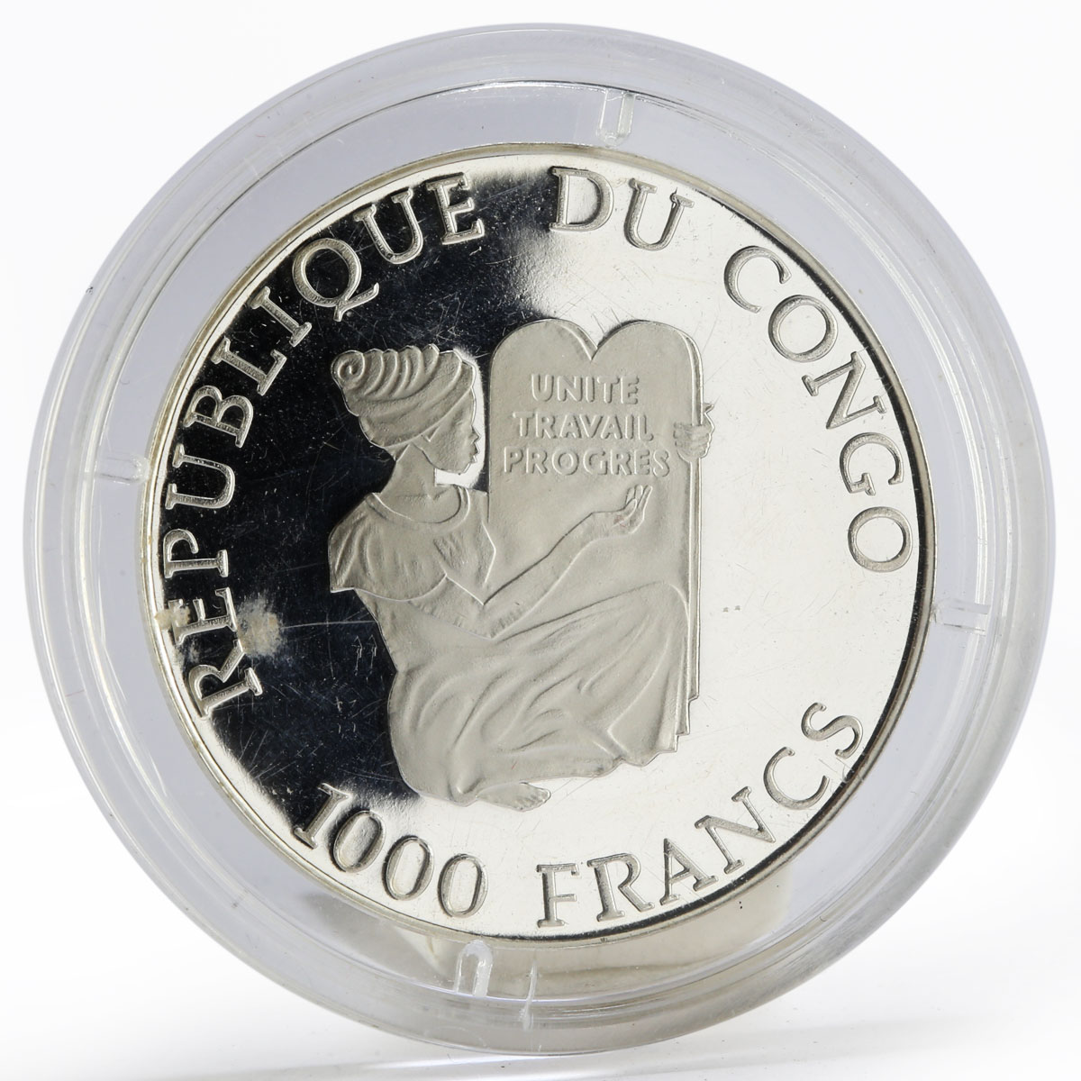 Congo 1000 francs Jeanne d'Arc proof silver coin 2005