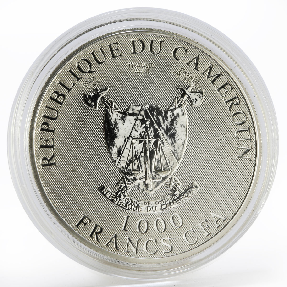 Cameroon 1000 francs butterflies of love Papillons hologram silver coin 2010