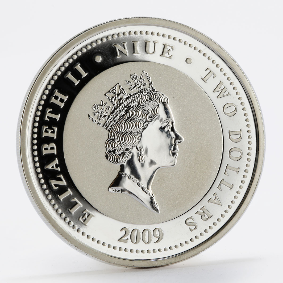 Niue 2 dollars Love is precious, 2 black swans proof silver coin 2009