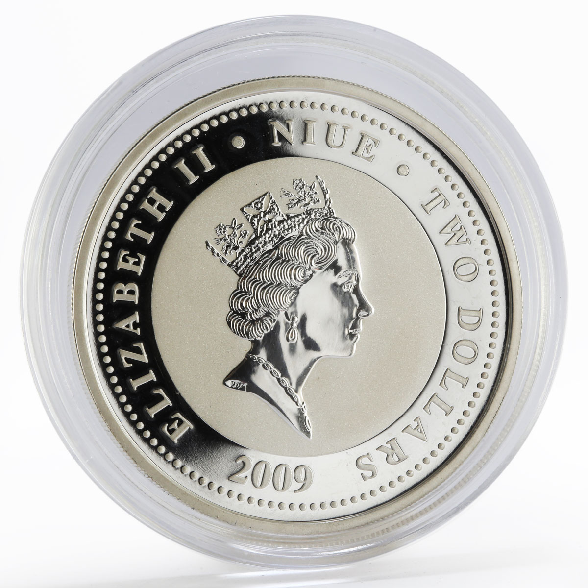 Niue 2 dollars Love is precious, 2 black swans proof silver coin 2009
