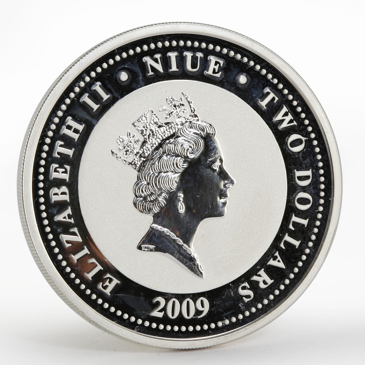 Niue 2 dollars Love is precious, 2 black swans proof silver coin 2009