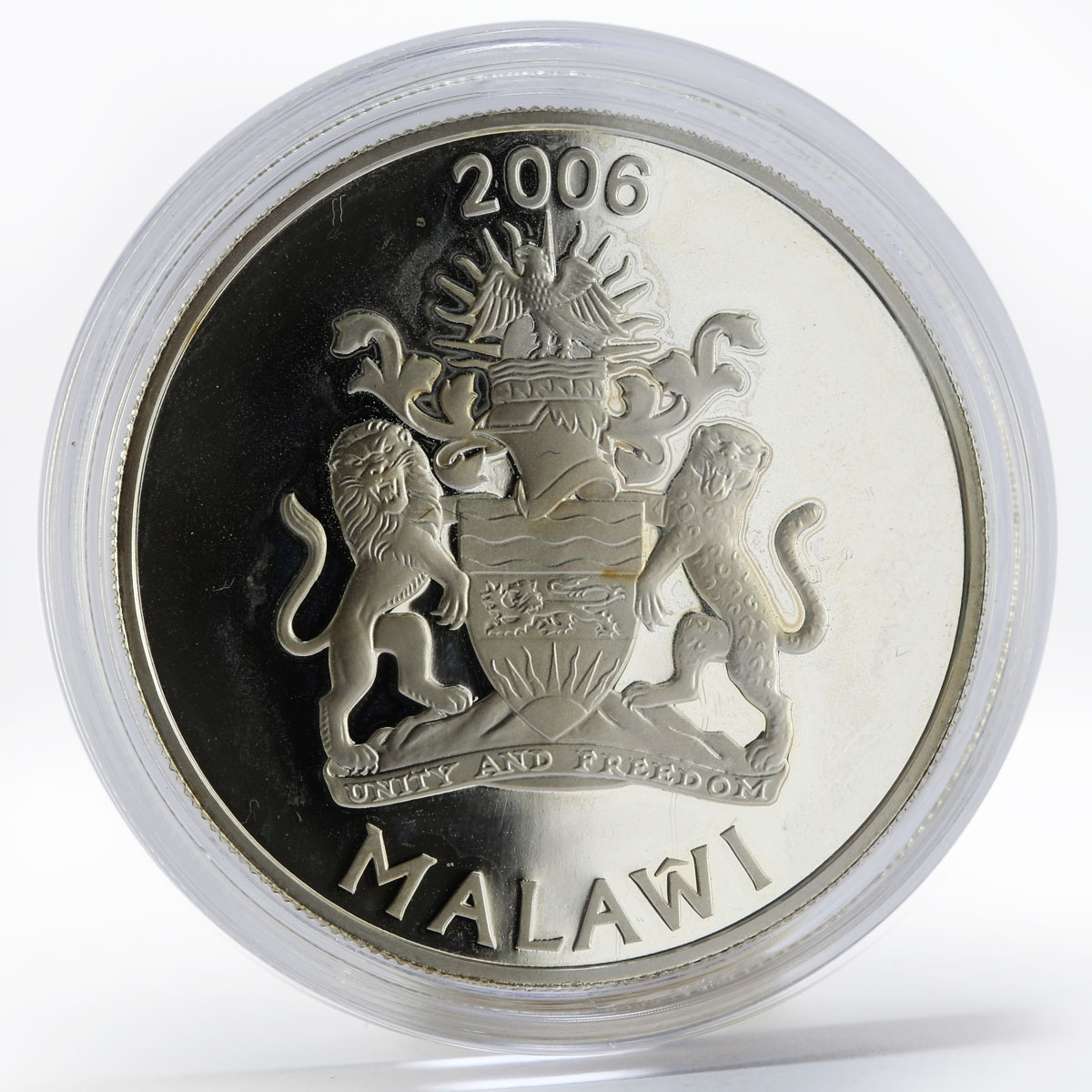Malawi 5 Kwacha Lion Lioness Journey Through Africa silver proof coin 2006