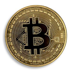 Bitcoin, AOCS Approved, MJB 2013, Art, Gold Plated Coin, Token, Souvenir