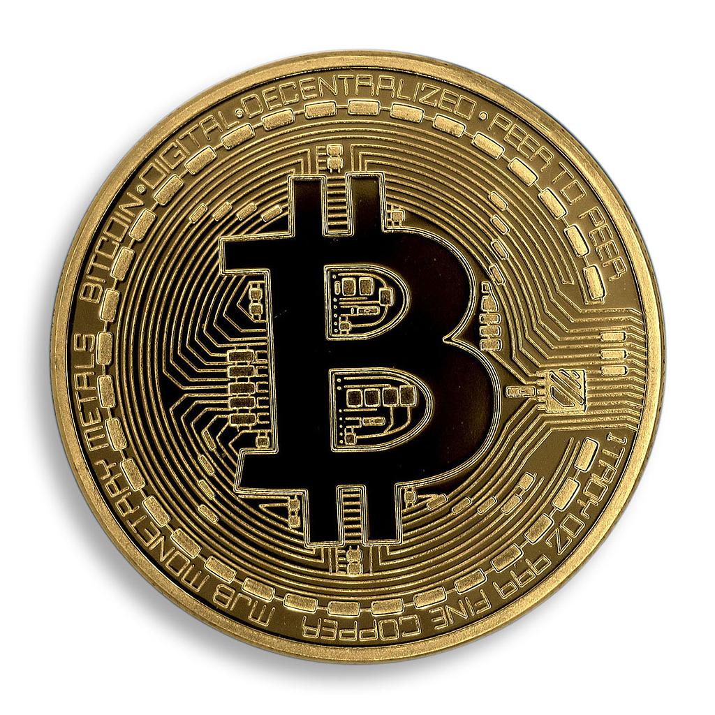 Bitcoin, AOCS Approved, MJB 2013, Art, Gold Plated Coin, Token, Souvenir