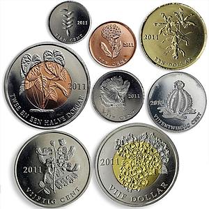 Bonaire set of 8 coins Flora Flowers Cactus Plants 2011