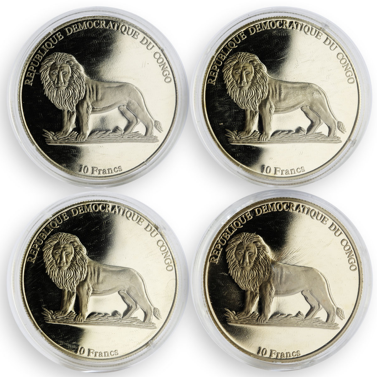 Congo 10 francs set of 24 coins Cars Automobiles Collection 2002