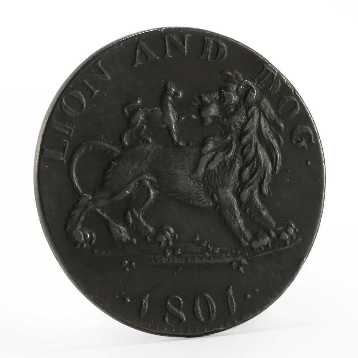 England Pidcock’s Menagerie Animals Kangaroo with Joey Lion and Dog token 1801