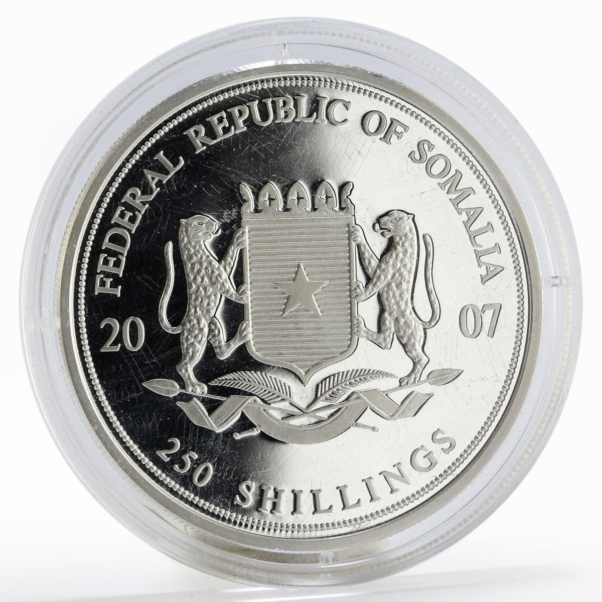 Somali 250 shillings Man on the Horse Beijing Olympic Games silver coin 2007