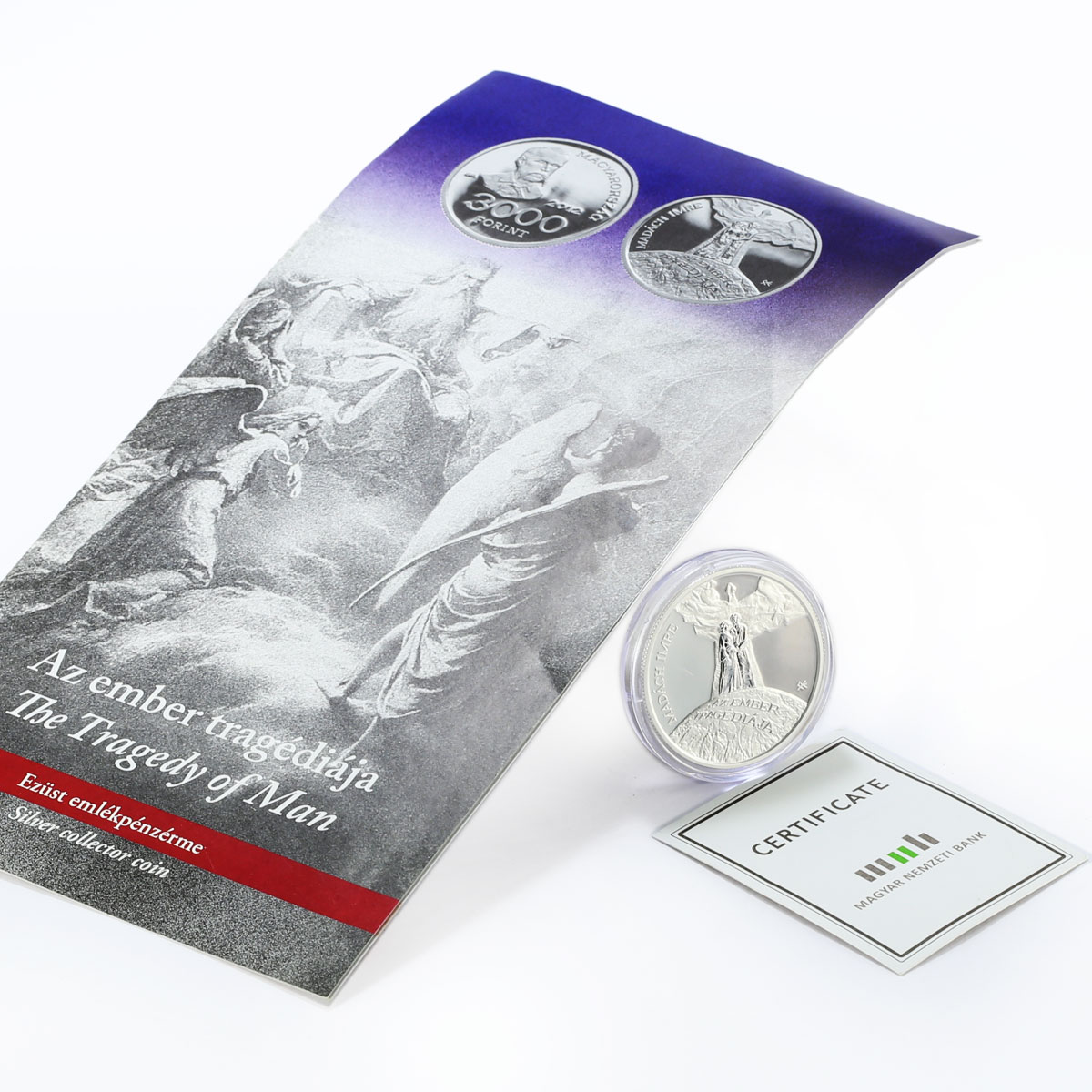 Hungary 3000 forint Imre Madach's The Tragedy of Man proof silver coin 2012