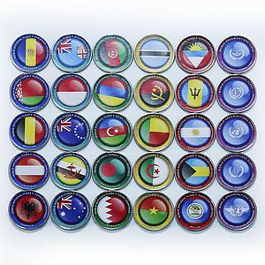 Bougainville Island 1 dollar Flags of world and UN set of 30 coins 2017