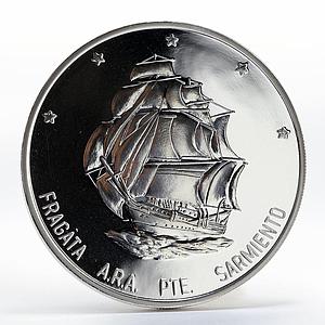 Argentina 25 peso Ship Presidente Sarmiento proof silver coin 2002