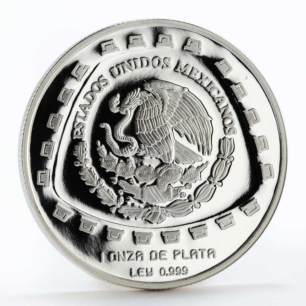 Mexico 5 pesos Animal Jaguar Sculpture proof silver coin 1998