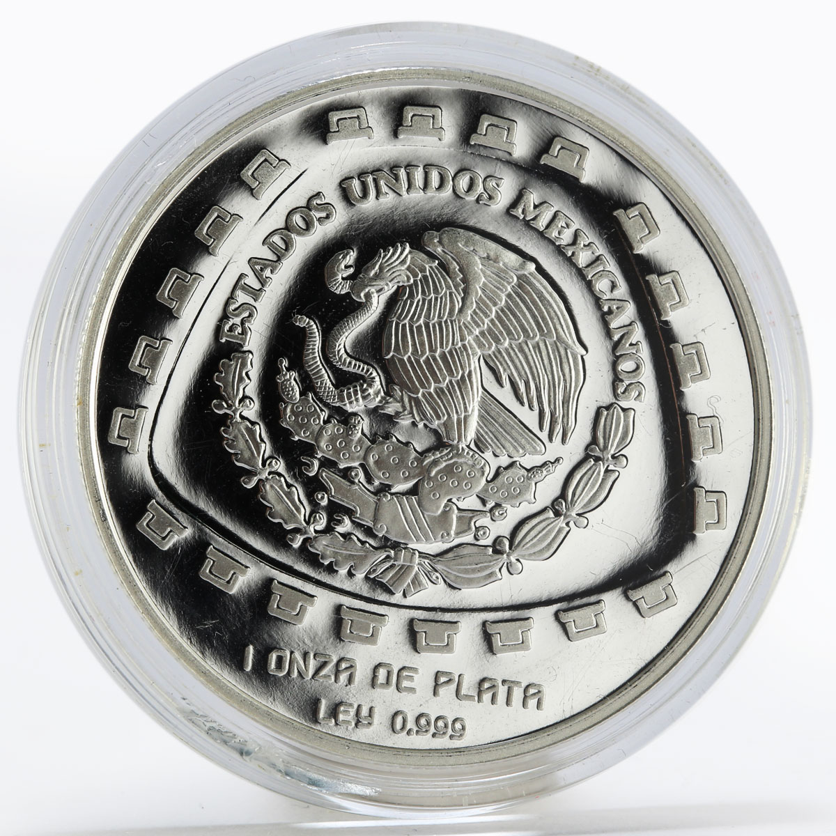 Mexico 5 pesos Animal Jaguar Sculpture proof silver coin 1998