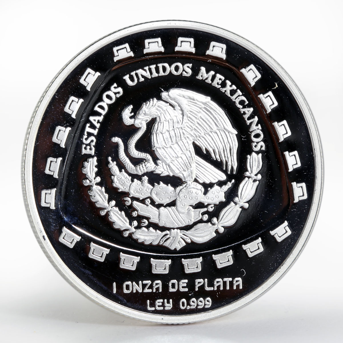 Mexico 5 pesos Animal Jaguar Sculpture proof silver coin 1998