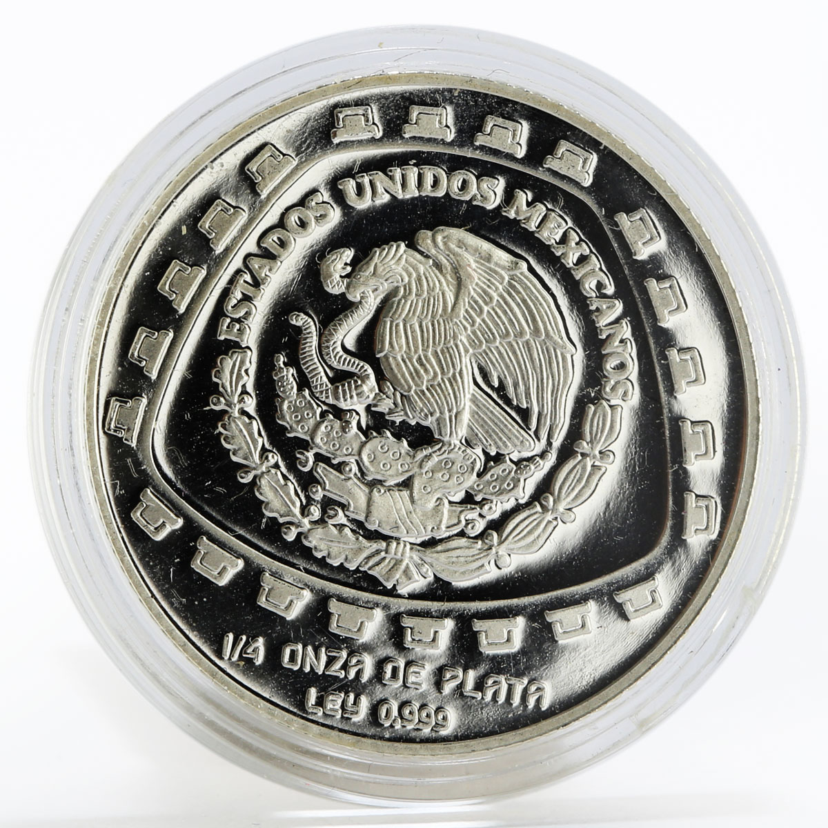 Mexico 1 peso Animal Jaguar Sculpture proof silver coin 1998