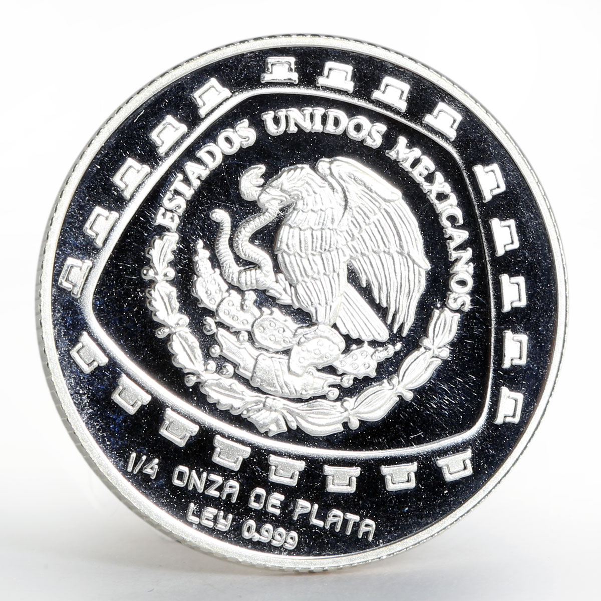 Mexico 1 peso Animal Jaguar Sculpture proof silver coin 1998