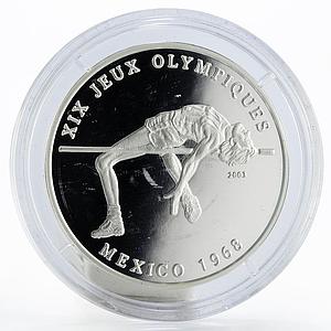Chad 1000 francs Sport XIX Jeux Olimpiques Mexico 1968 proof silver coin 2003