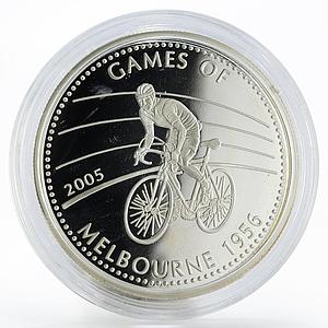 Ghana 500 sika Sport Bicycle Games of Melbourne proof silver coin 2005