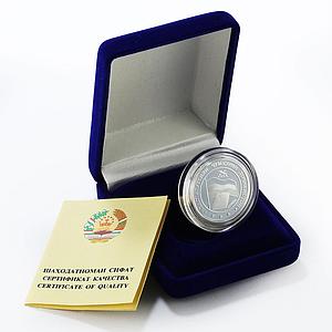 Tajikistan 5 somoni 10th Anniversary of the Constitution proof silver coin 2004