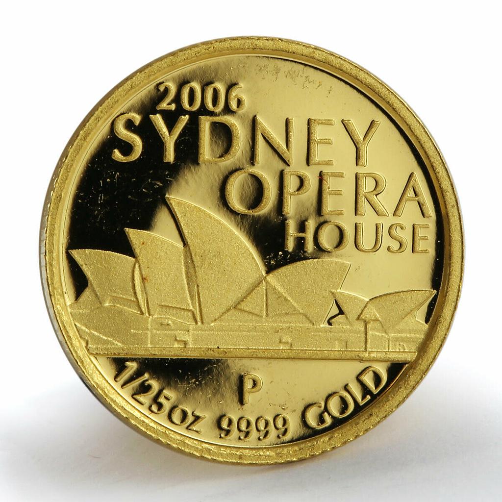 Australia 5 dollars Sydney Opera House proof gold coin 2006