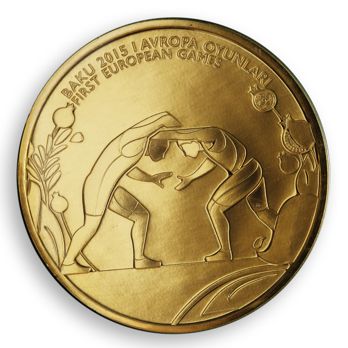 Azerbaijan 1 manat Wrestling European Games in Baku copper-nickel coin 2015