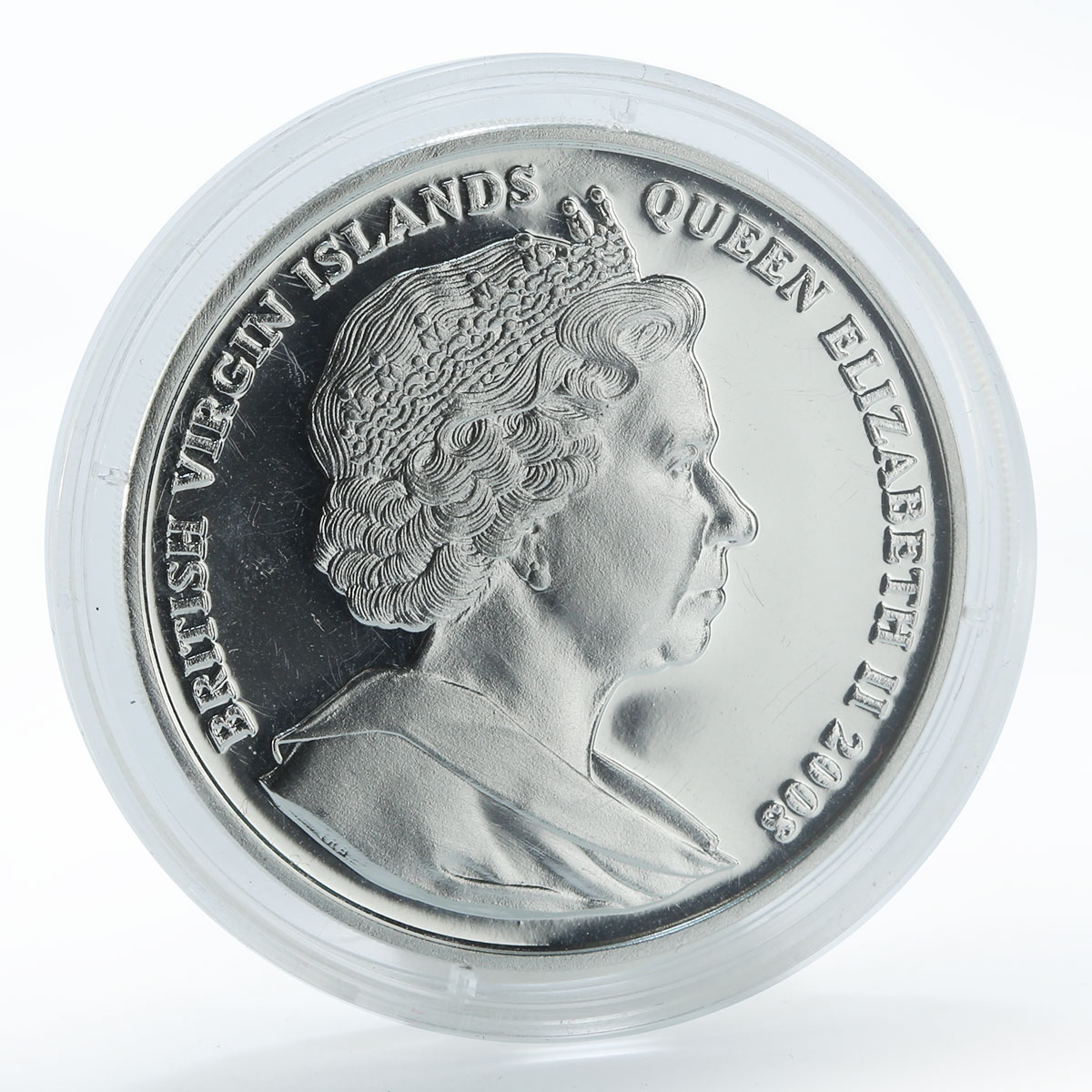 British Virgin Islands 10 dollars Admiral Nelson silver coin 2008